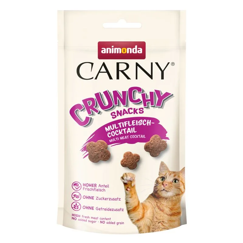 animonda Carny Adult Crunchy snack per gatti (Set %: 10 x 50 g di Cocktail multi-carne)