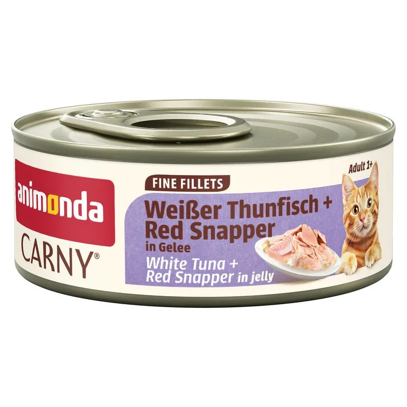 animonda Carny Adult Fine Fillets in Gelatina 24 x 60 g (Tonno bianco & Dentice)