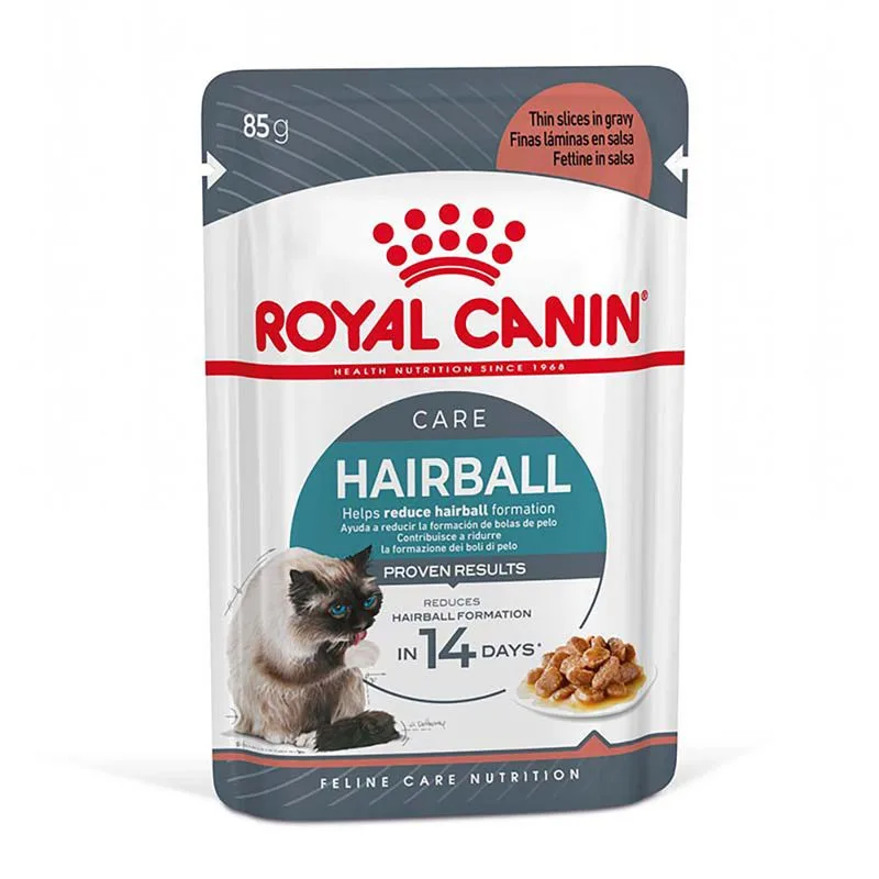 Royal Canin 48 x 85 g Alimento umido per gatti (Hairball Care in Salsa)