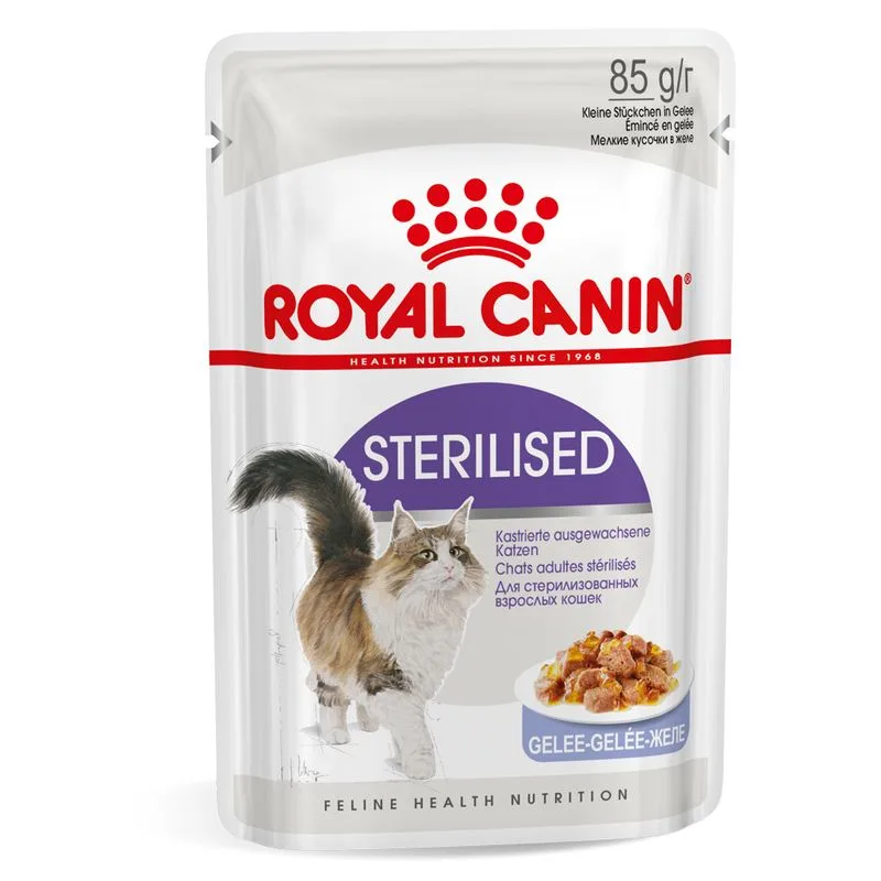 Royal Canin 48 x 85 g Alimento umido per gatti (Sterilised in Gelatina)