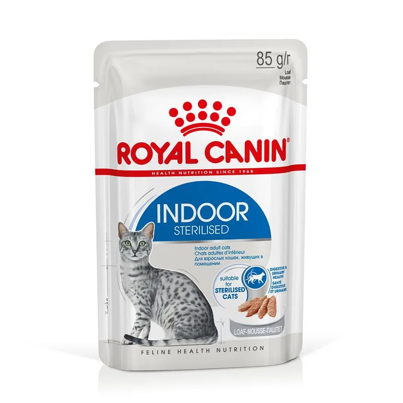 Royal Canin Indoor Sterilised umido in Mousse per gatti (Set %: 96 x 85 g)