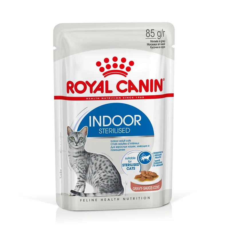 Royal Canin Indoor Sterilised umido in Salsa per gatti (Set %: 96 x 85 g)