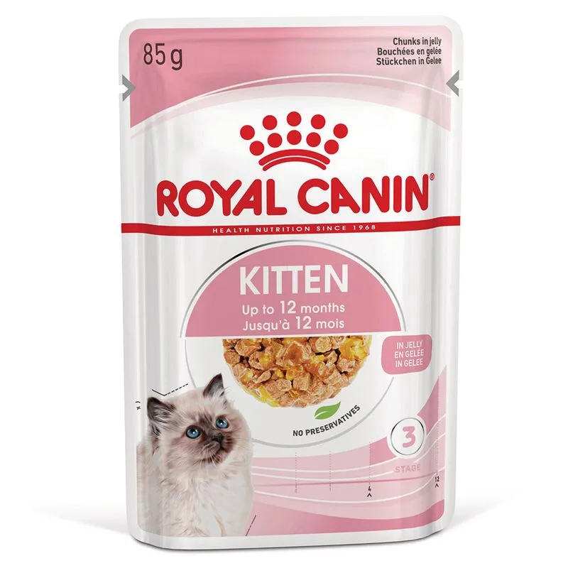 Royal Canin Kitten umido in Gelatina per gatti (Set %: 96 x 85 g)