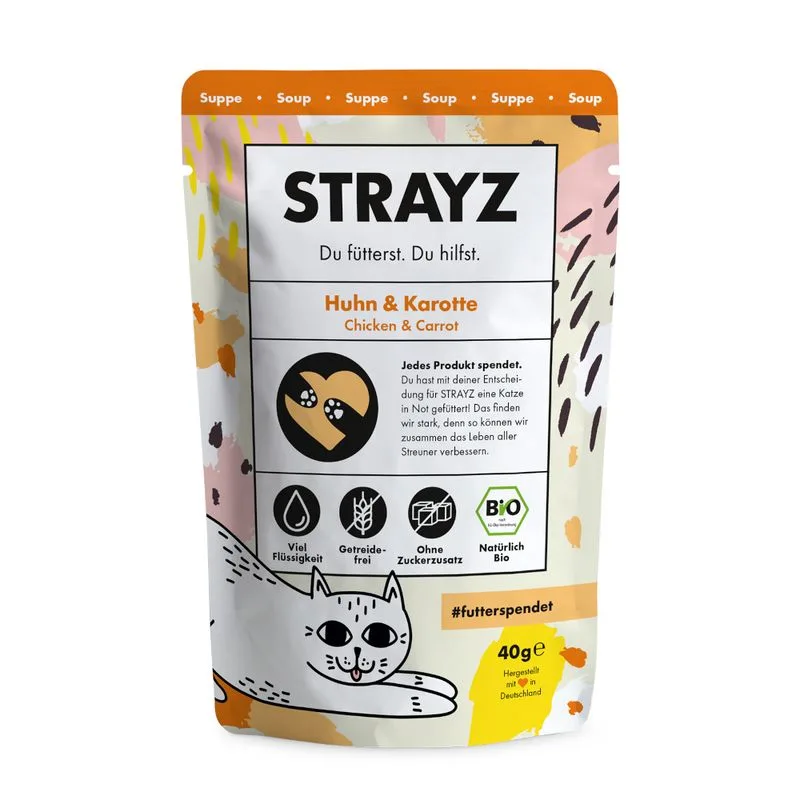 Zuppa Snack STRAYZ BIO per gatto (Set % :4 x 40 g)