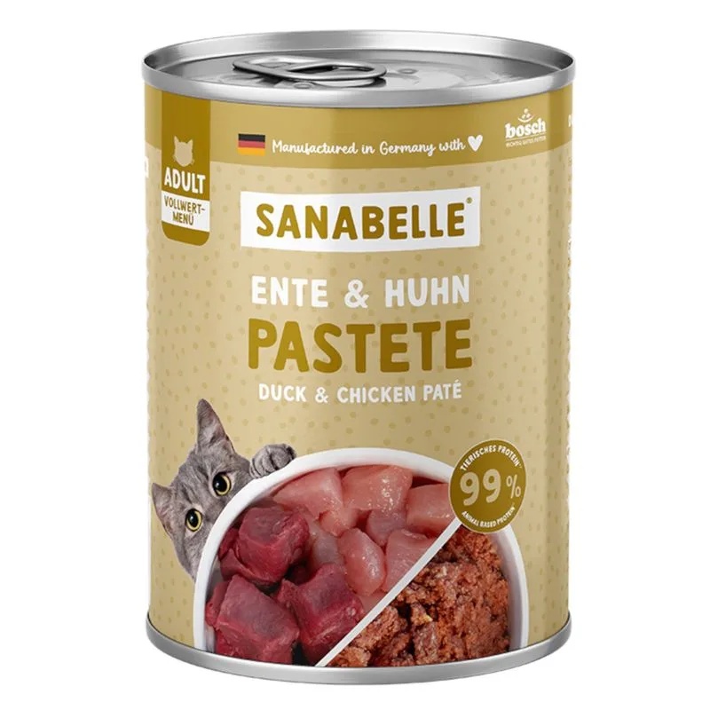 Sanabelle All Meat 24 x 400 g Alimento umido per gatti (Anatra & Pollo)