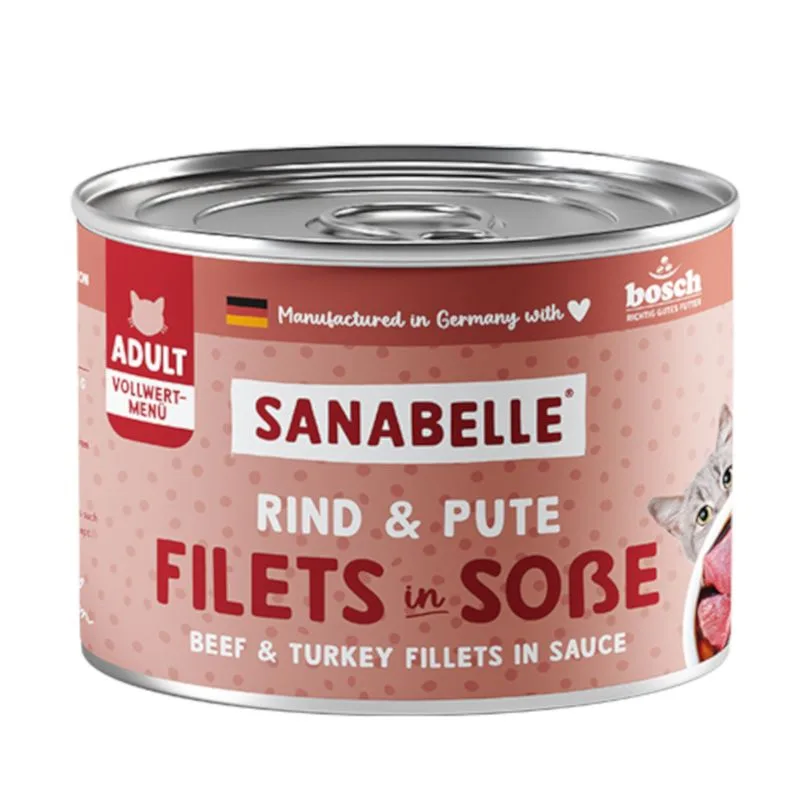 Sanabelle Carne in Salsa 24 x 180 g Alimento umido per gatti (Sanabelle Carne in Salsa 24x180g Alimento umido gatti-Manzo & Tacchino**)