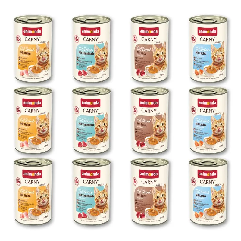 animonda Carny Cat Drink 24 x 140 ml (Mix 2: Salmone, Tonno, Anatra, Pollo)