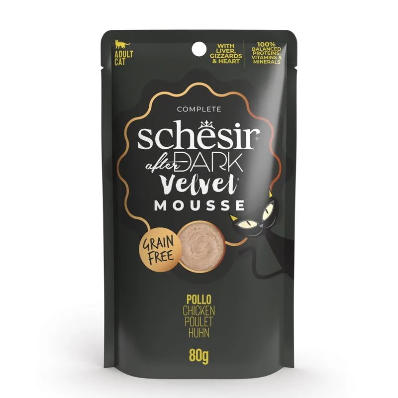 Schesir After Dark Velvet Mousse 12 x 80 g Umido per gatto (Pollo)