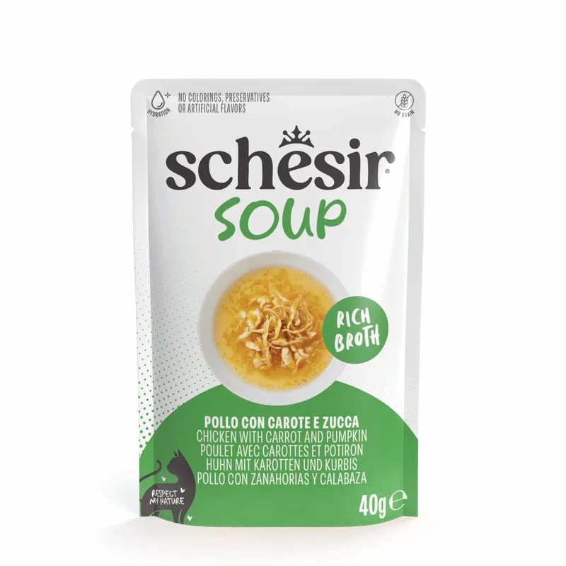 Schesir Cat Soup 24 x 40 g in buste (Pollo con carote e zucca)