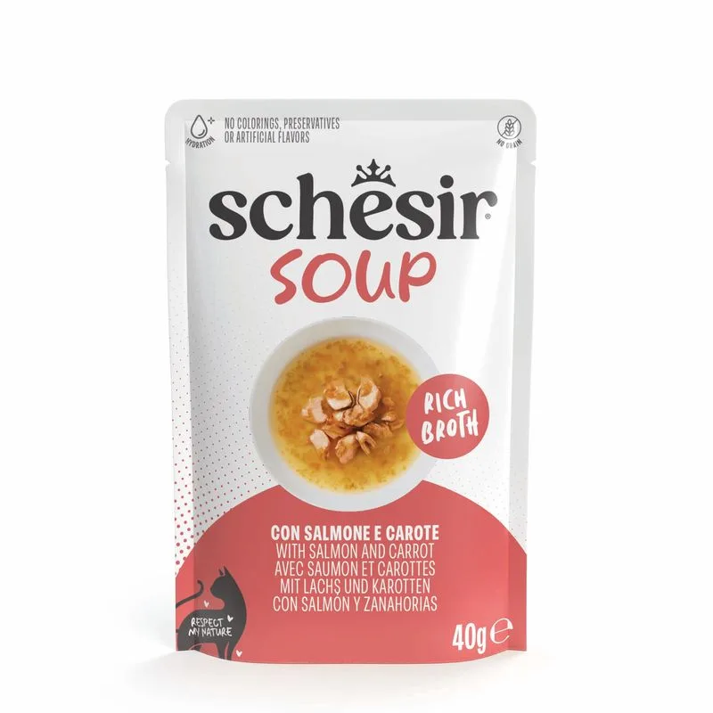 Schesir Cat Soup 24 x 40 g in buste (Salmone e carote)