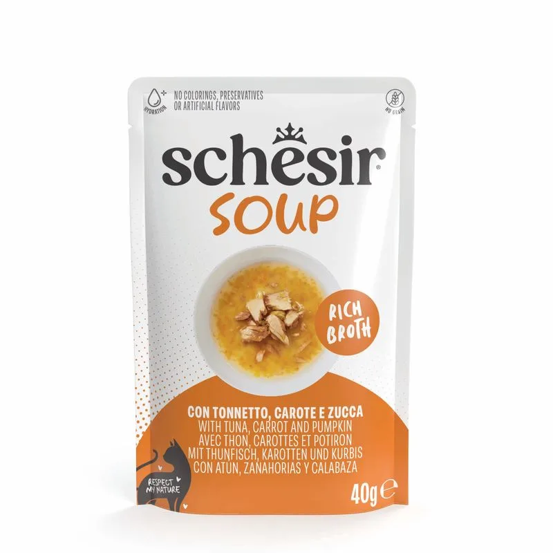 Schesir Cat Soup 24 x 40 g in buste (Tonnetto, carote e zucca)