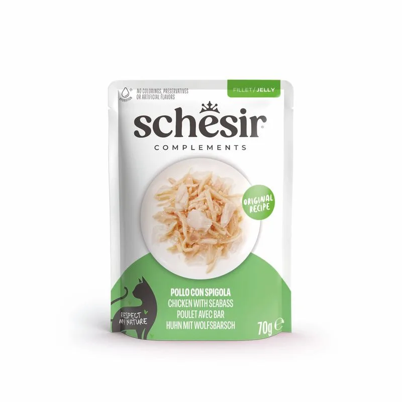 Schesir Complements Filetti in gelatina 6 x 70 g in buste (Pollo con branzino)