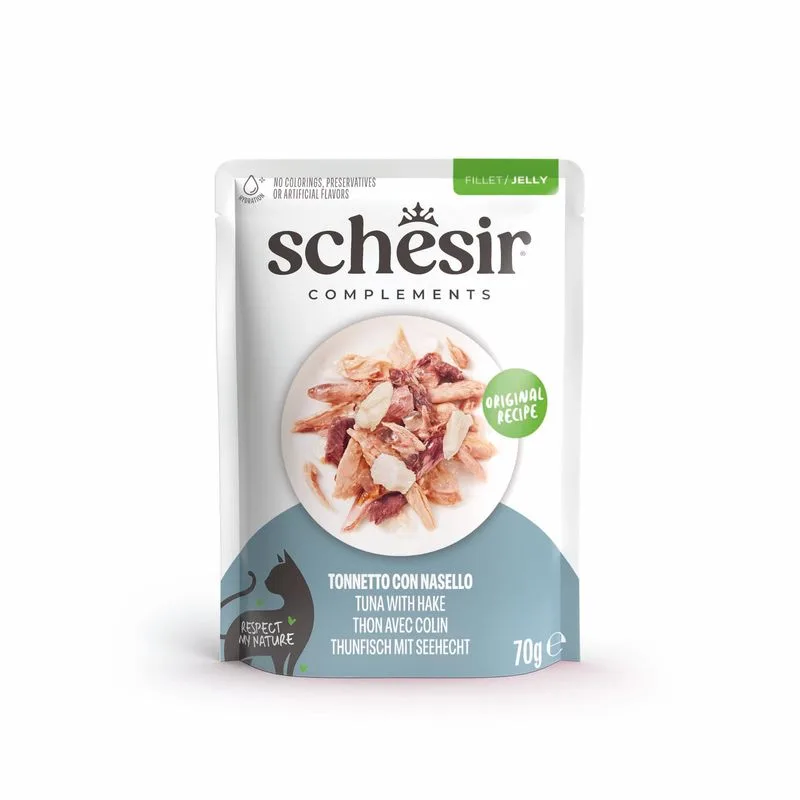Schesir Complements Filetti in gelatina 6 x 70 g in buste (Tonnetto con nasello)