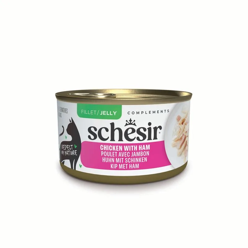 Schesir Complements in gelatina 24 x 70 g in lattina (Pollo con prosciutto)