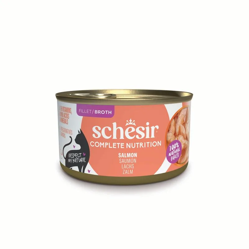 Schesir Complete Nutrition Filetti in brodo 24 x 85 g in lattine (Salmone)