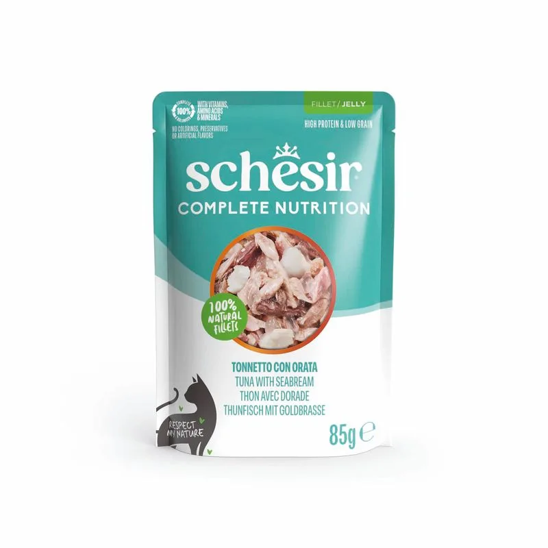 Schesir Complete Nutrition Filetti in gelatina 24 x 85 g in buste (Tonnetto con orata)