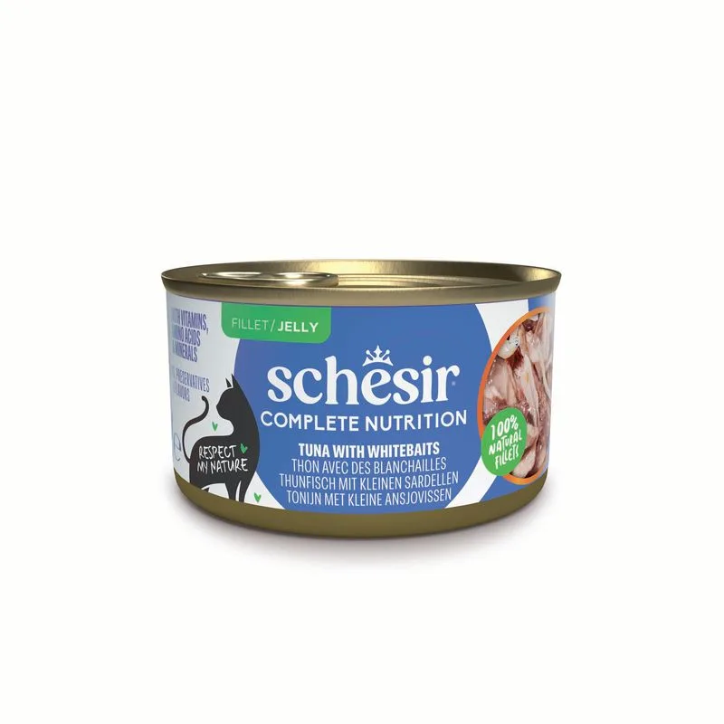 Schesir Complete Nutrition Filetti in gelatina 24 x 85 g in lattine (Tonnetto con alicette)