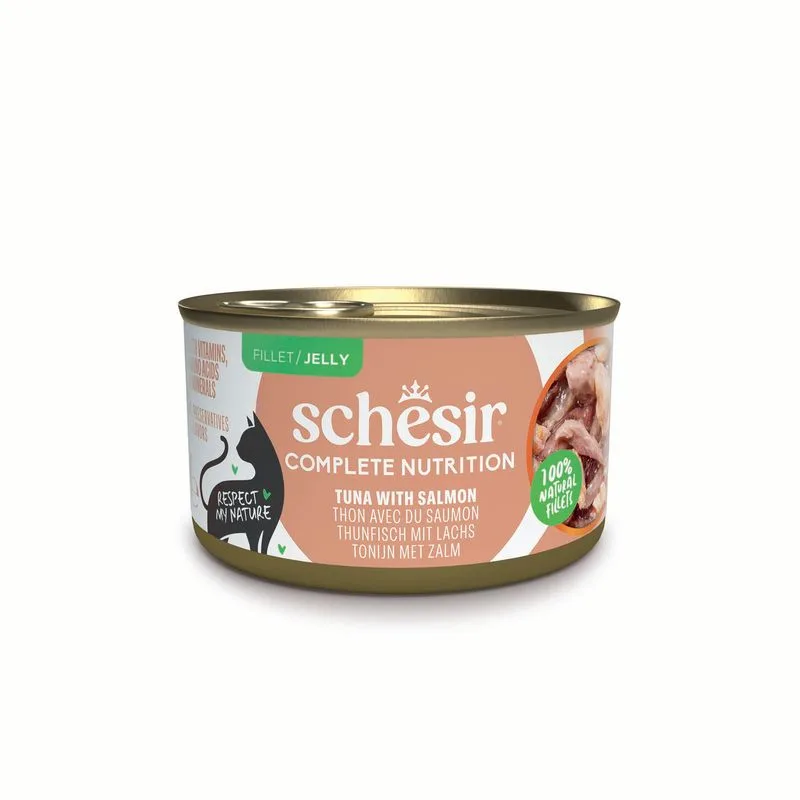 Schesir Complete Nutrition Filetti in gelatina 24 x 85 g in lattine (Tonno con salmone)