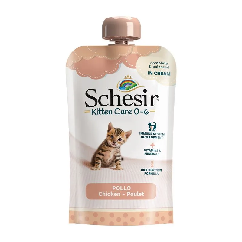 Schesir Kitten in crema 20 x 150 g Umido per gatto (Pollo)