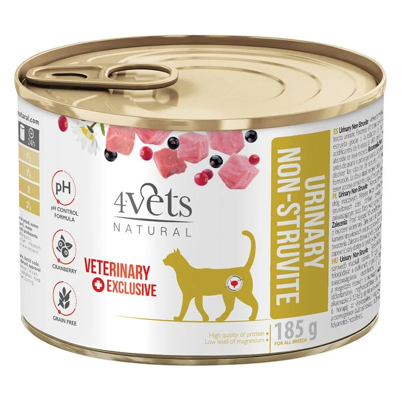 4Vets Natural Urinary umido gatto (Set %: 24 x 185 g)