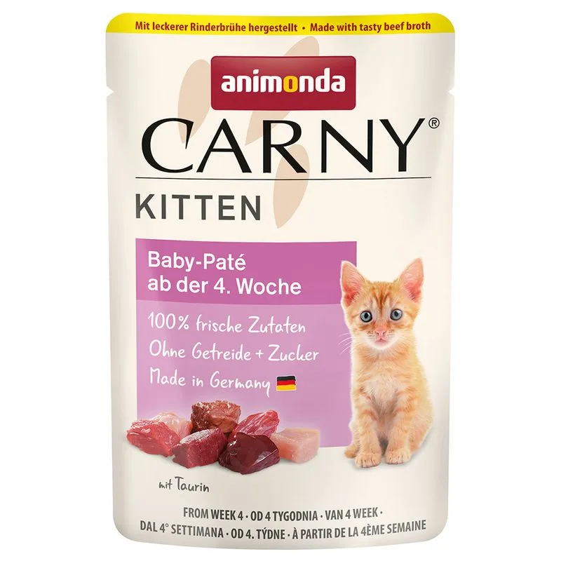 animonda Carny Kitten Buste 12 x 85 g (Baby-Paté con brodo di Manzo)