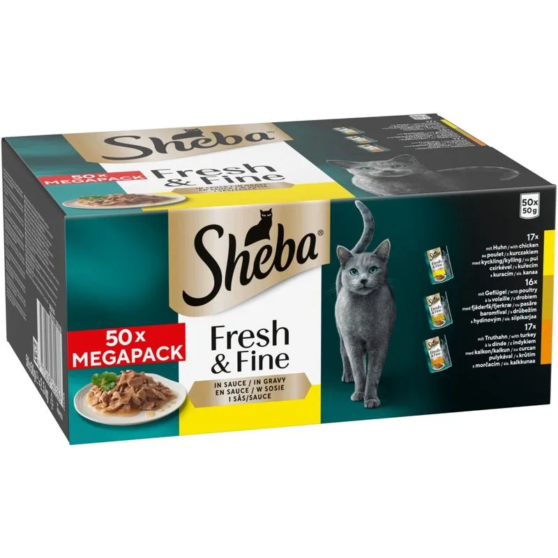 Sheba Délices du Jour 50 x 50 g (con Pollo, Pollame e Tacchino in salsa)