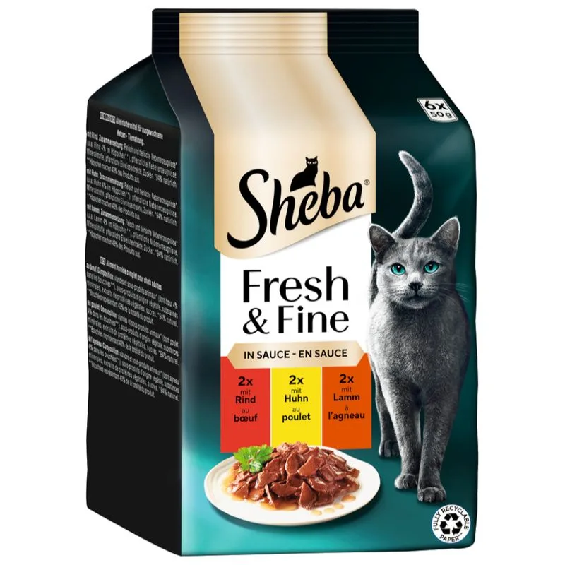 Sheba Délices du Jour 72 x 50 g (Manzo, Pollo, Agnello in salsa)