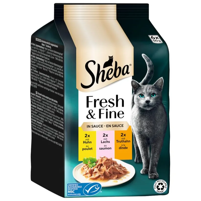 Sheba Délices du Jour 72 x 50 g (Pollo, Salmone, Tacchino in salsa)