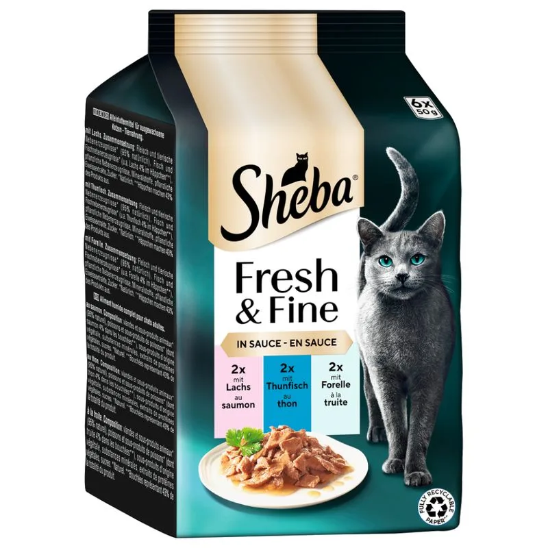 Sheba Délices du Jour 72 x 50 g (Salmone, Tonno, Trota in salsa)