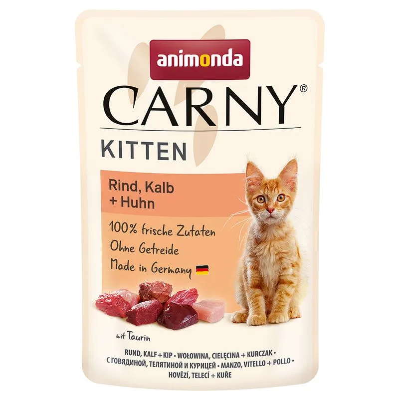 animonda Carny Kitten Buste 12 x 85 g (Manzo, Vitello & Pollo)