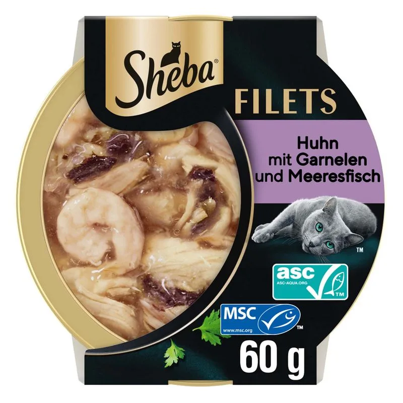 Sheba Filets 32 x 60 g (Pollo con Gamberetti)
