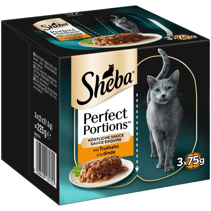 Sheba Perfect Portions 96 x 37,5 g Umido per gatto (Salsa con tacchino)