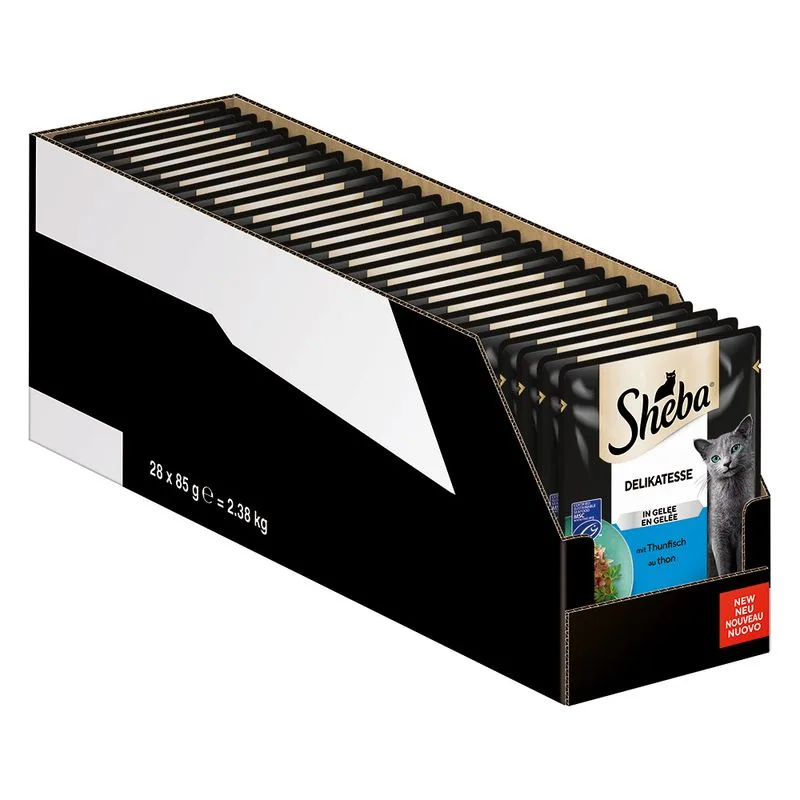 Sheba Variazioni Buste 56 x 85 g Umido per gatto (Delicato in gelatina con tonno)