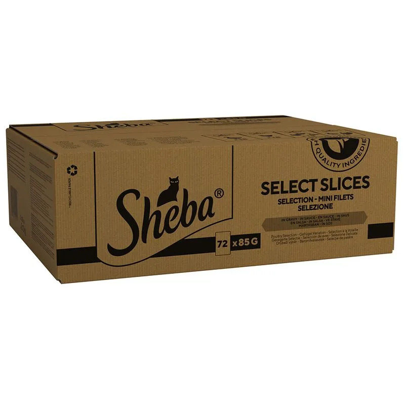 Sheba in buste 72 x 85 g Umido per gatto (Selezione delicata in salsa - Variazioni di pollame)