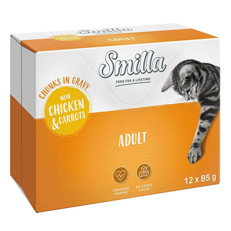 Smilla Adult Bocconcini con verdure (12 x 85 g Pollo e Carote)