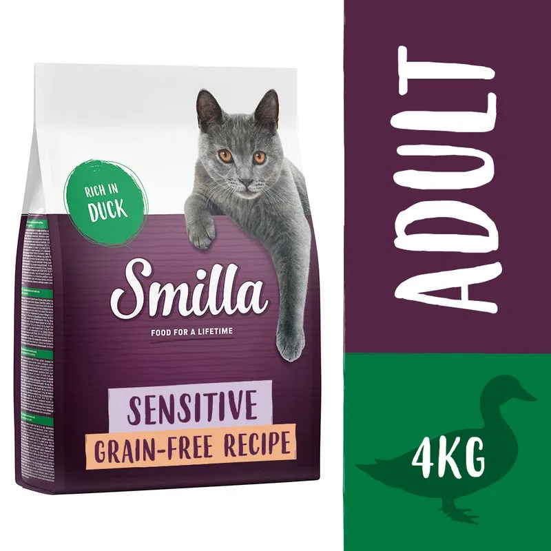 Smilla Adult Sensitive Senza Cereali Anatra Crocchette per gatti (4 kg)