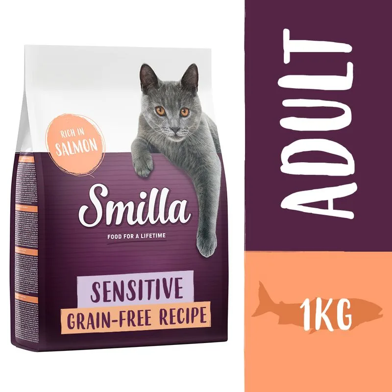 Smilla Adult Sensitive Senza cereali Salmone Crocchette per gatti (1 kg)
