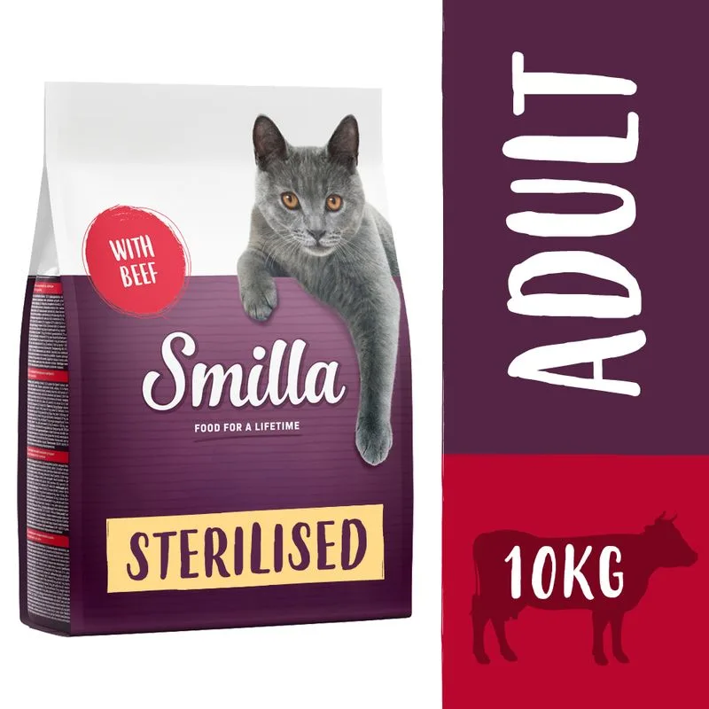Smilla Adult Sterilised con Manzo Crocchette per gatti (Set %: 2 x 10 kg)