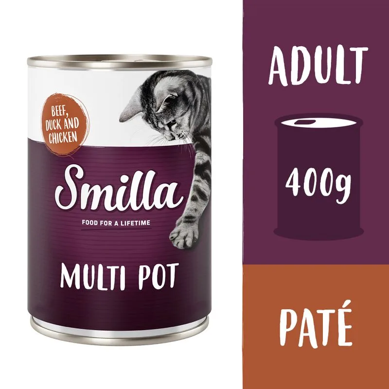 Smilla Delizie Multicarne 12 x 400 g Alimento umido per gatti (Manzo, Anatra e Pollo)