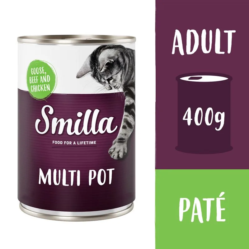 Smilla Delizie Multicarne 12 x 400 g Alimento umido per gatti (Oca, Manzo e Pollo)