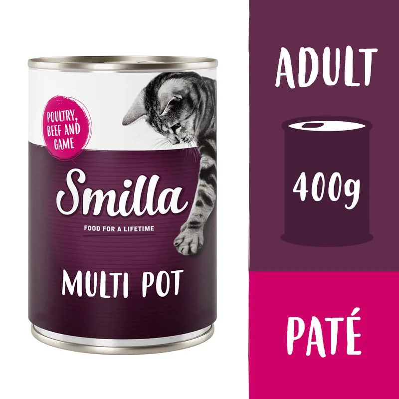 Smilla Delizie Multicarne 12 x 400 g Alimento umido per gatti (Pollame, Manzo e Selvaggina)