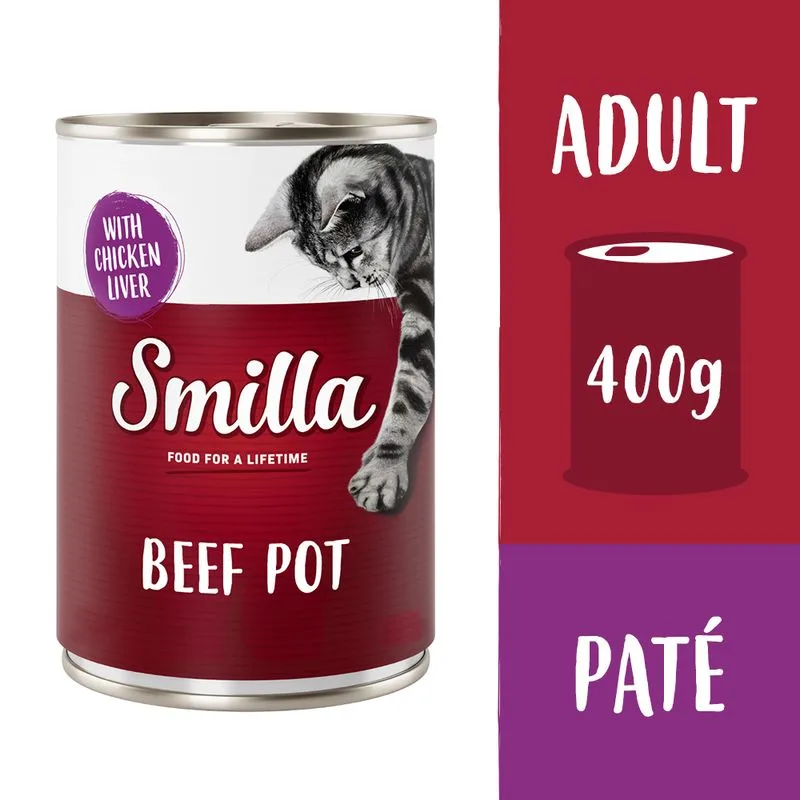 Smilla Delizie al Manzo 6 x 400 g umido gatto (Manzo con Fegato di Pollo)