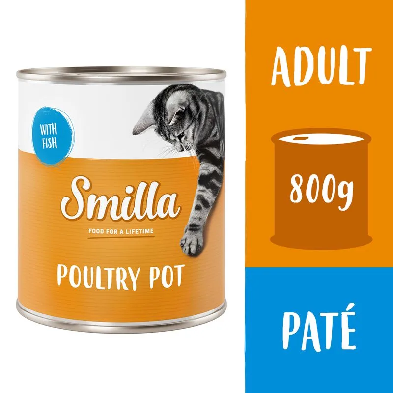 Smilla Delizie al Pollo 12 x 800 g Alimento umido per gatti (Tenero Pollo con Pesce)