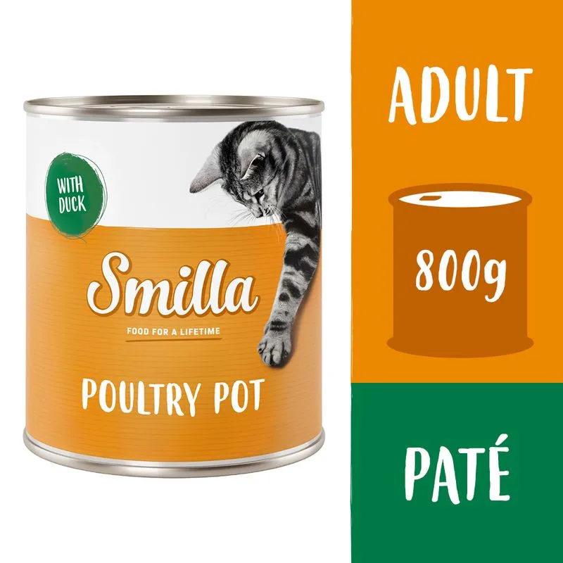Smilla Delizie al Pollo 12 x 800 g Alimento umido per gatti (Tenero pollo e anatra)
