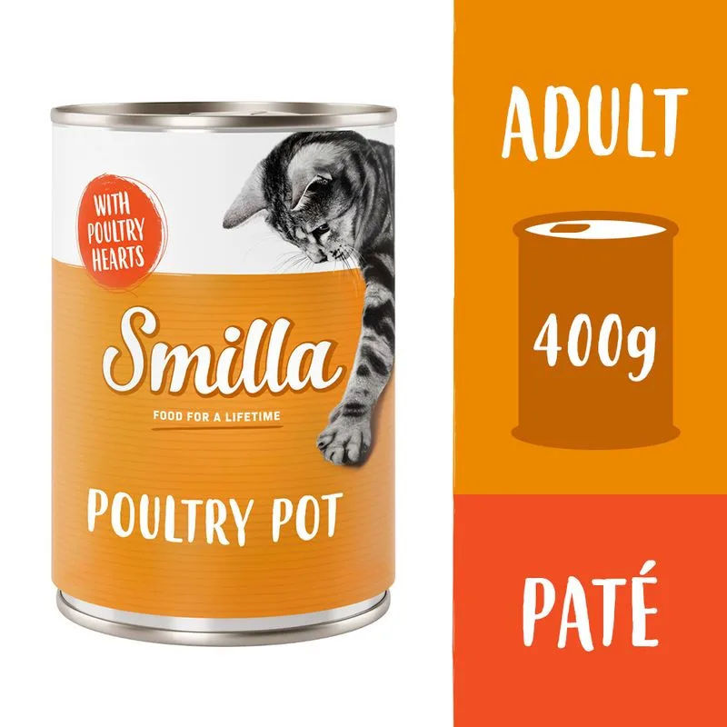 Smilla Delizie al Pollo 6 x 400 g umido gatto (Tenero pollame e cuori di pollame)