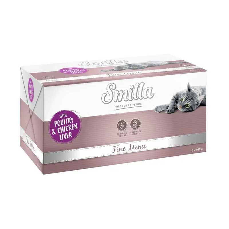 Smilla Fine Menù 48 x 100 g umido gatto (Pollame & Fegato di Pollo)