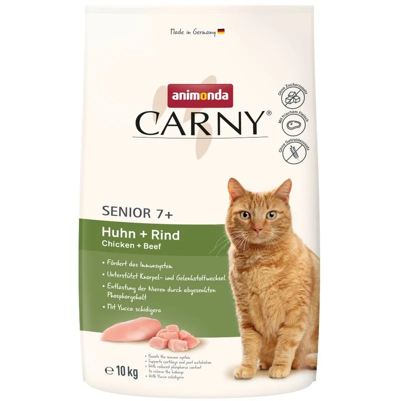 animonda Carny Senior Pollo + Manzo Crocchette per gatto (Set %: 2 x 10 kg)