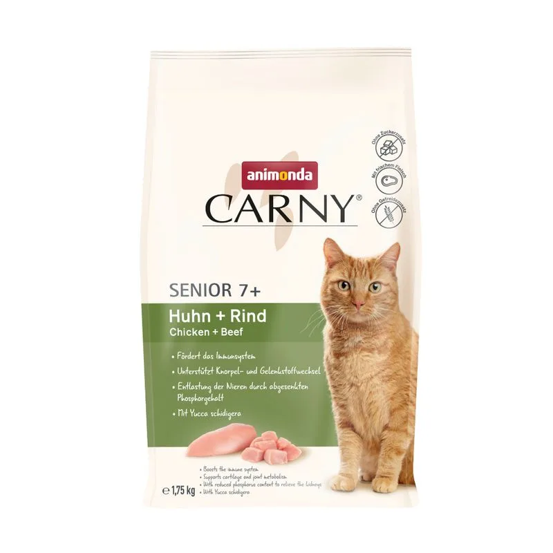 animonda Carny Senior Pollo + Manzo Crocchette per gatto (Set %: 3 x 1,75 kg)