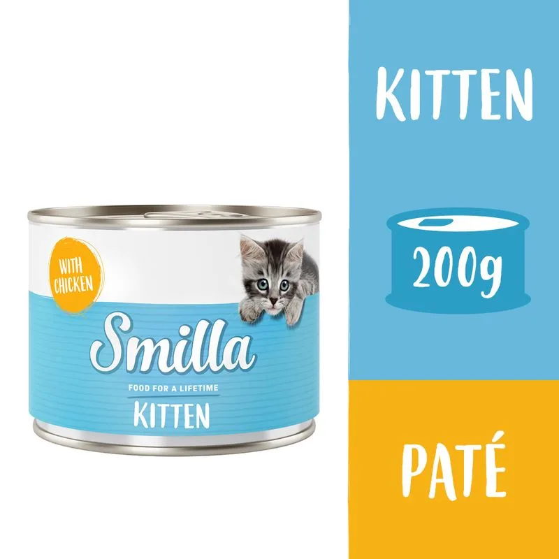 Smilla Kitten 12 x 200 g umido gatto (Pollo)