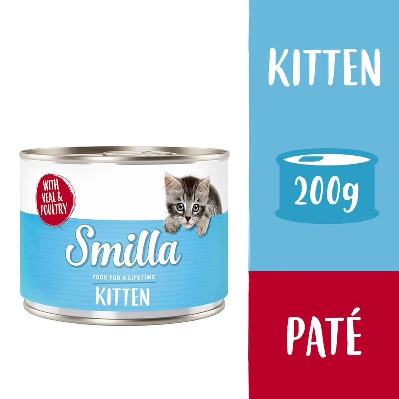 Smilla Kitten 12 x 200 g umido gatto (Vitello e Pollo)